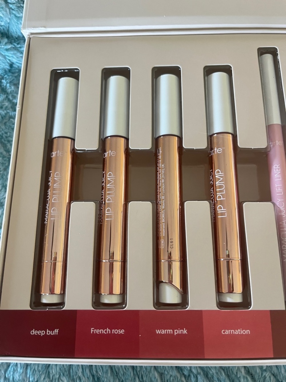 tarte White and Gold Geometric Makeup Palette lip plump gloss nwt - Picture 3 of 5